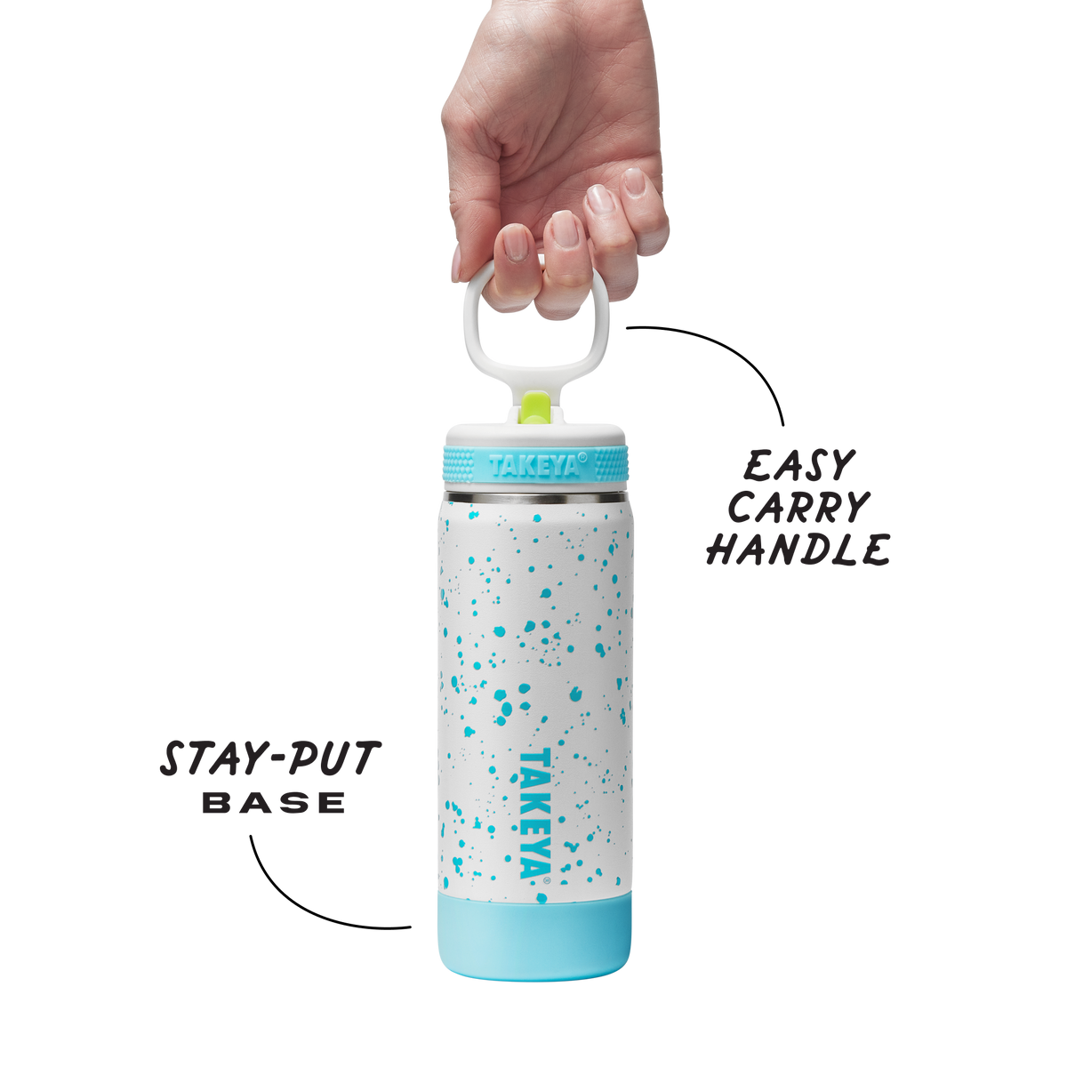 glow-in-the-dark-sport-kids-water-bottle-confetti-with-straw-lid-i9 TKS_SP25_CoreKidsGIDConfetti_StwBtl_CloudGlow_18oz_51368_v3_sRGB-Callout.png
